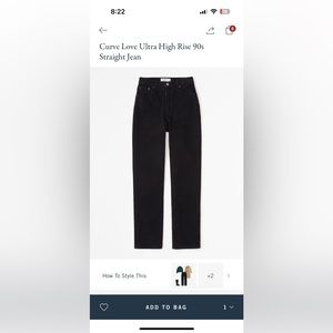 Abercrombie & Fitch ultra high rise 90s straight 10T